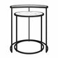 Moon Phases Nesting End Tables, White Marble/Glass - White marble