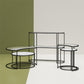 Moon Phases Nesting End Tables, White Marble/Glass - White marble