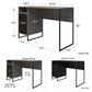 Purdue Single Pedestal Computer Desk with Mesh Door - Gray Oak