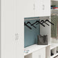 Basin 3 Door Wall Storage Cabinet with Hanging Rod - White