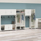 Basin 3 Door Wall Storage Cabinet with Hanging Rod - White