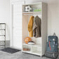 Basin 36" Wide Mudroom Storage Cabinet with Adjustable Shelving - White