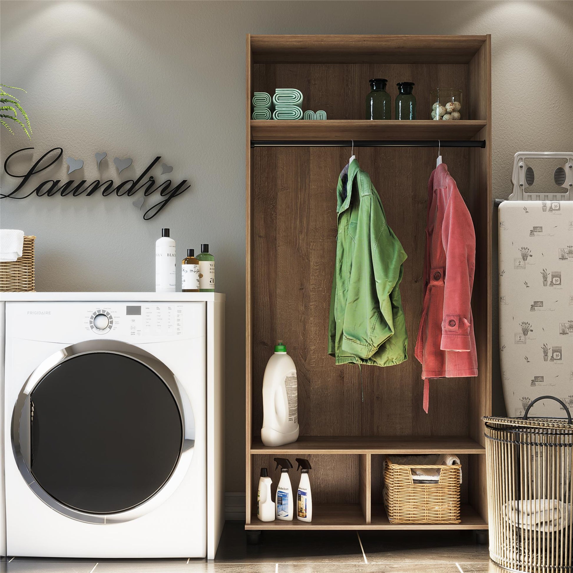 Basin 36" Wide Mudroom Storage Cabinet with Adjustable Shelving - Black