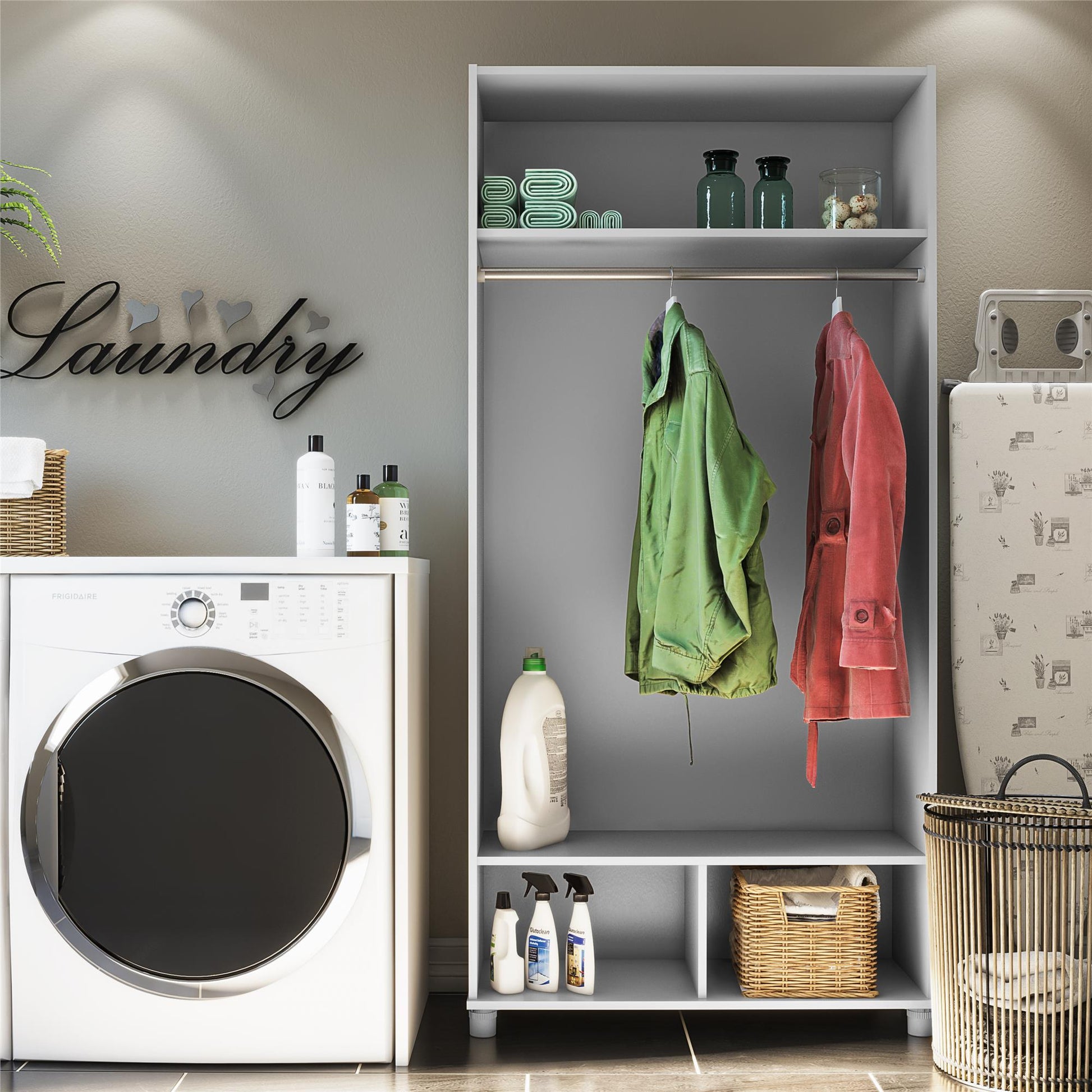Basin 36" Wide Mudroom Storage Cabinet with Adjustable Shelving - Black