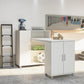 Basin Hobby and Craft Desk with Open Shelving and Storage Cabinet - White