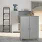 Basin Hobby and Craft Desk with Open Shelving and Storage Cabinet - Dove Gray