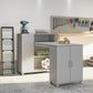 Basin Hobby and Craft Desk with Open Shelving and Storage Cabinet - Dove Gray