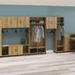 Basin Shoe Storage Bench with Seating Area and Adjustable Feet - Natural