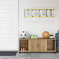 Basin Shoe Storage Bench with Seating Area and Adjustable Feet - Natural