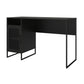 Purdue Single Pedestal Computer Desk with Mesh Door - Black Oak
