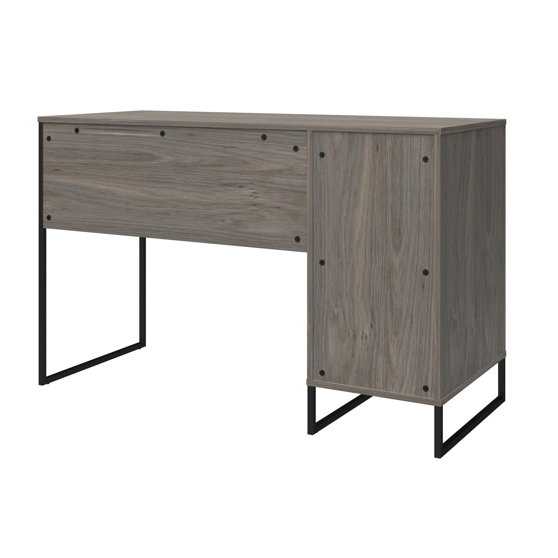 Purdue Single Pedestal Computer Desk with Mesh Door - Gray Oak