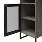 Purdue Single Pedestal Computer Desk with Mesh Door - Gray Oak