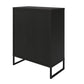 Purdue 3 Shelf Storage Cabinet with 2 Mesh Doors - Black Oak