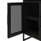 Purdue 3 Shelf Storage Cabinet with 2 Mesh Doors - Black Oak