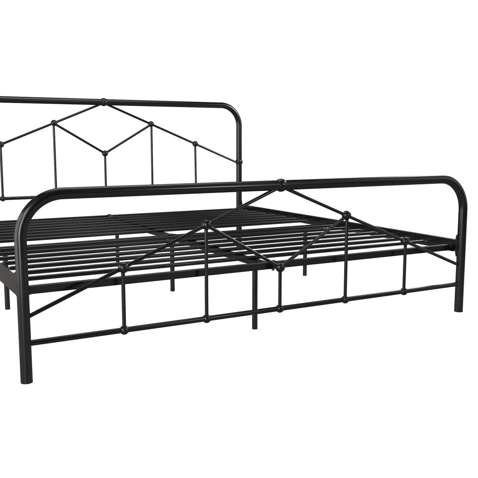 Francis Farmhouse Metal Bed - Black - King