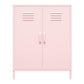 Cache 2 Door Metal Locker Storage Cabinet, Bashful Pink - Bashful