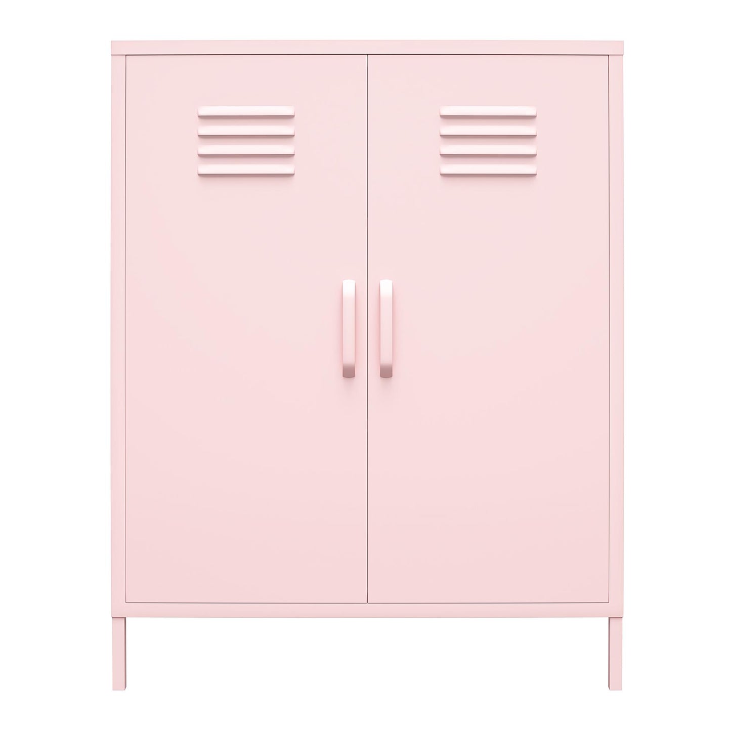 Cache 2 Door Metal Locker Storage Cabinet, Bashful Pink - Bashful