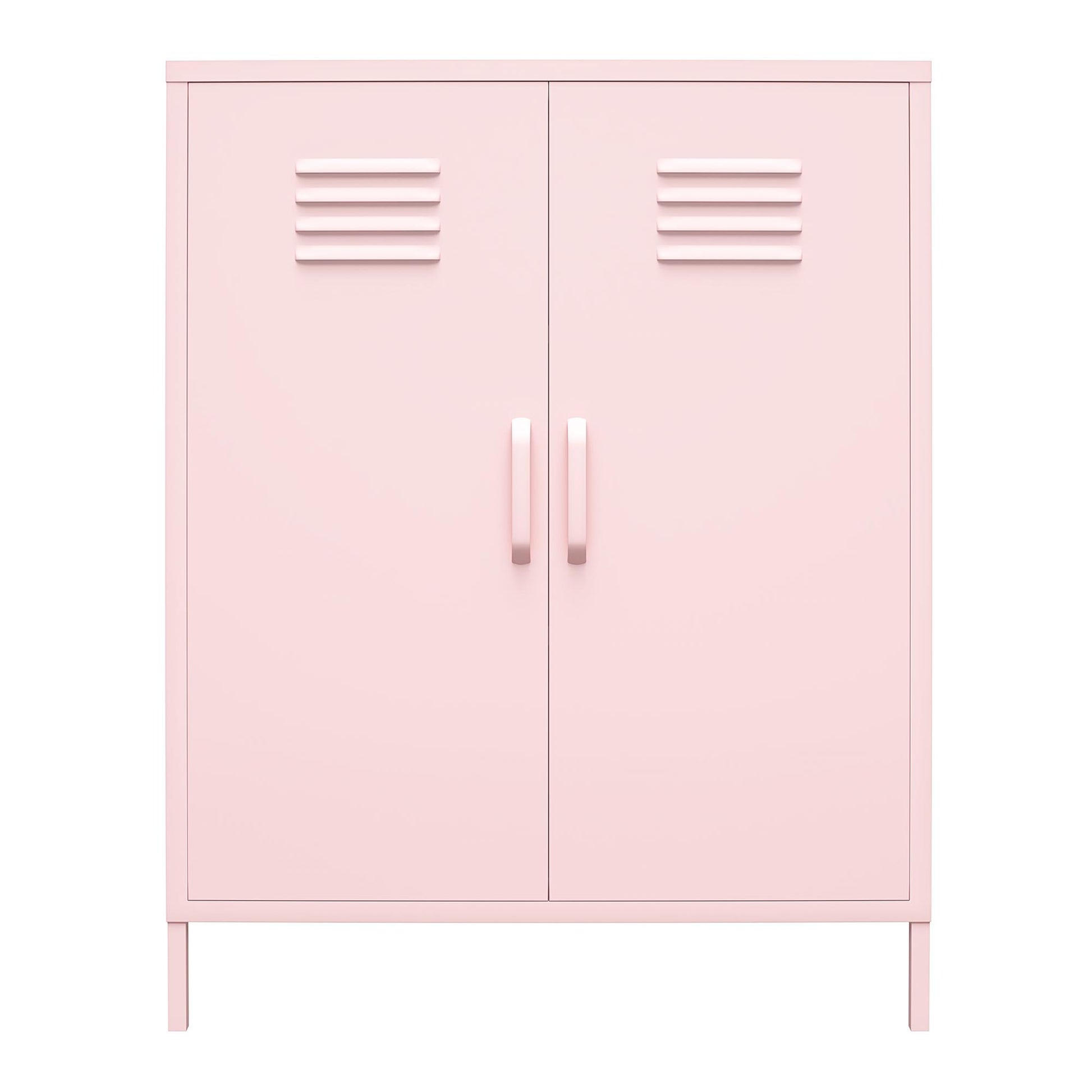 Cache 2 Door Metal Locker Storage Cabinet, Bashful Pink - Bashful
