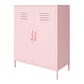 Cache 2 Door Metal Locker Storage Cabinet, Bashful Pink - Bashful