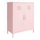 Cache 2 Door Metal Locker Storage Cabinet, Bashful Pink - Bashful