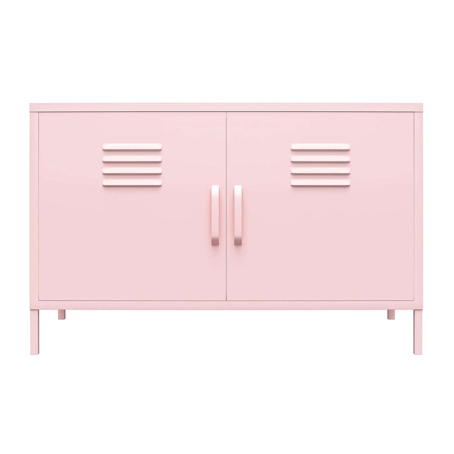 Cache 2 Door Metal Locker Accent Cabinet, Bashful Pink - Bashful