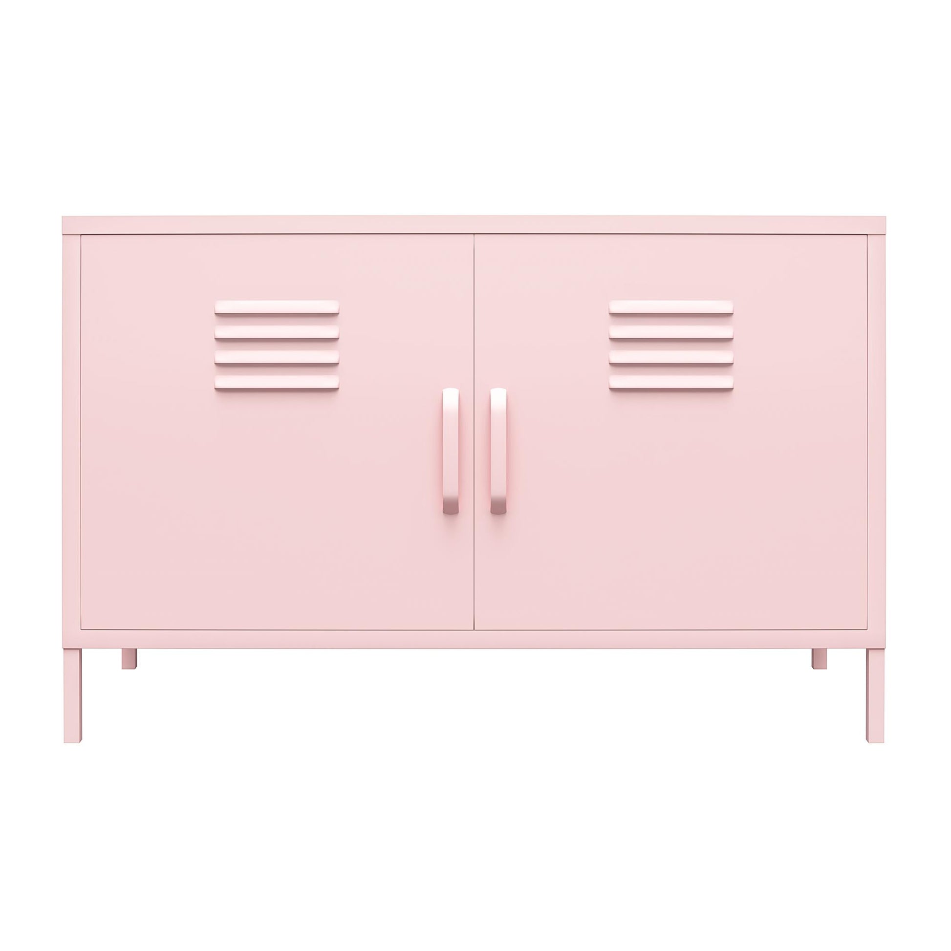 Cache 2 Door Metal Locker Accent Cabinet, Bashful Pink - Bashful
