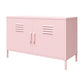 Cache 2 Door Metal Locker Accent Cabinet, Bashful Pink - Bashful