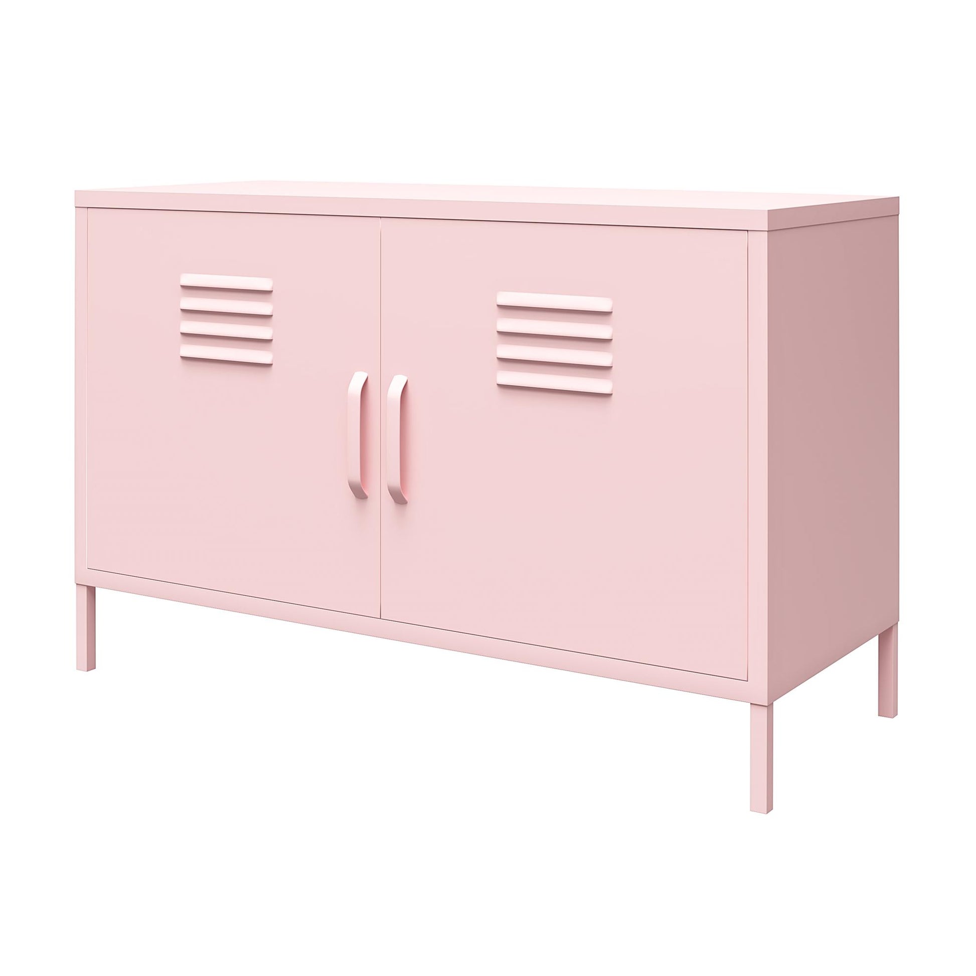 Cache 2 Door Metal Locker Accent Cabinet, Bashful Pink - Bashful