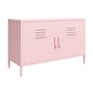 Cache 2 Door Metal Locker Accent Cabinet, Bashful Pink - Bashful