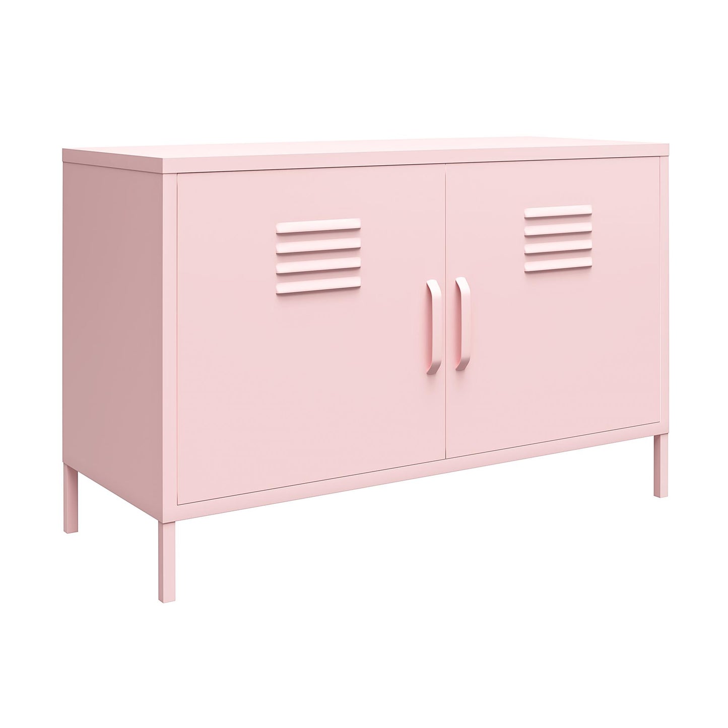 Cache 2 Door Metal Locker Accent Cabinet, Bashful Pink - Bashful