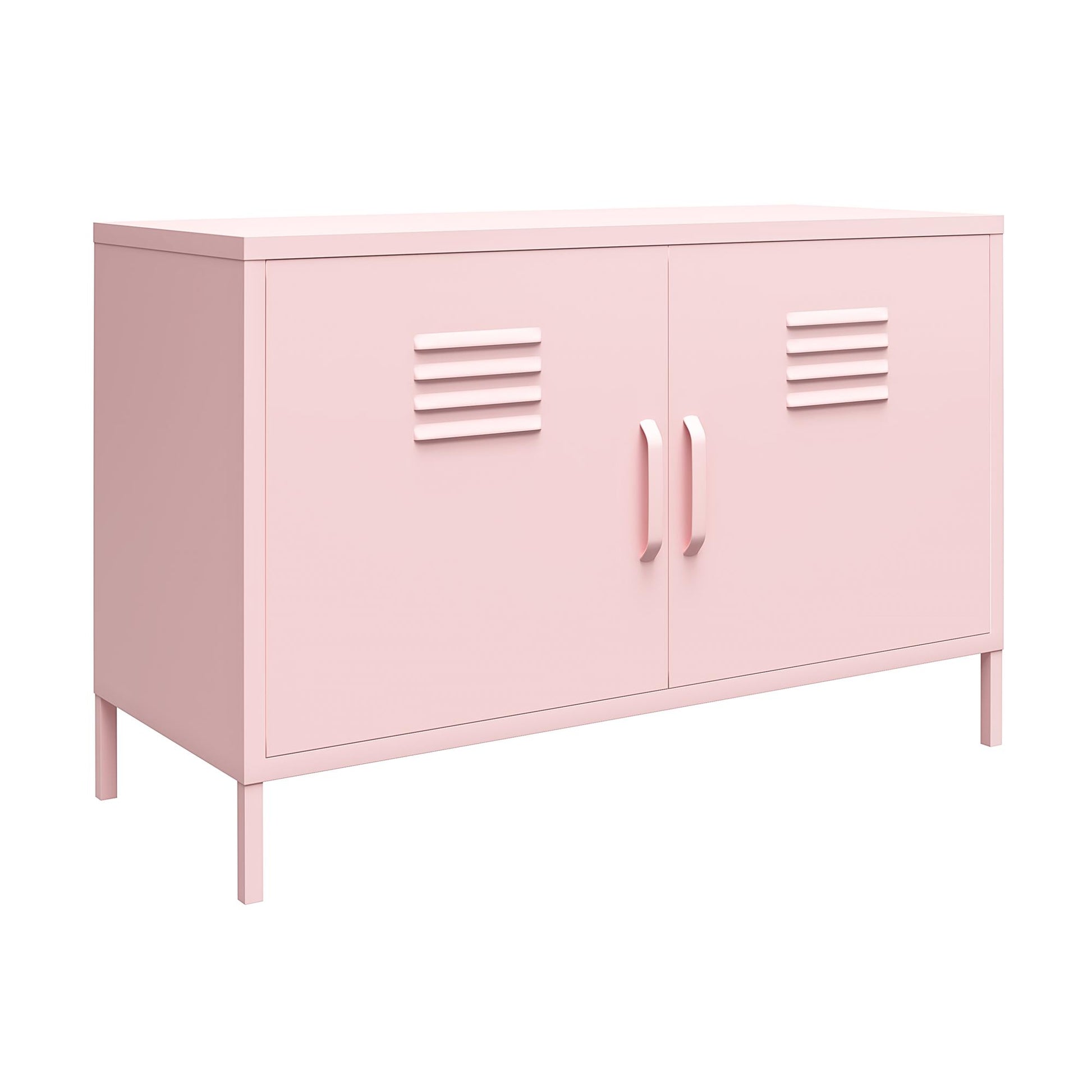 Cache 2 Door Metal Locker Accent Cabinet, Bashful Pink - Bashful