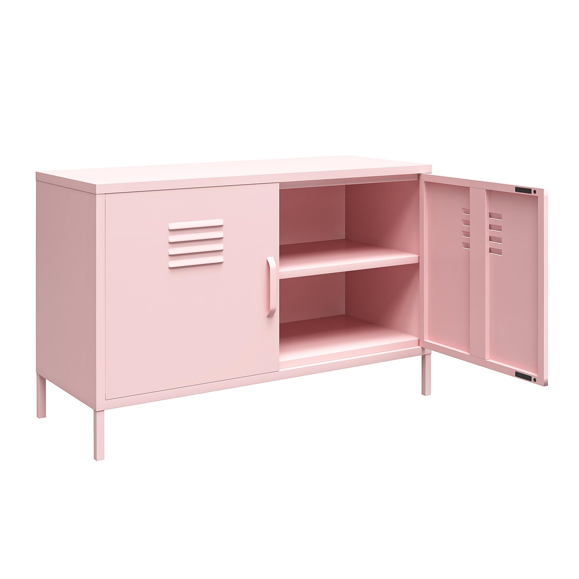 Cache 2 Door Metal Locker Accent Cabinet, Bashful Pink - Bashful
