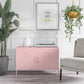 Cache 2 Door Metal Locker Accent Cabinet, Bashful Pink - Bashful