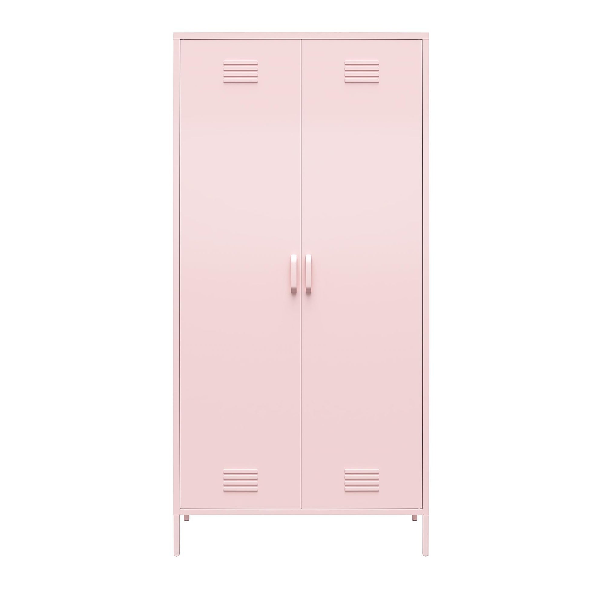 Cache Tall 2 Door Metal Locker Cabinet, Bashful Pink - Bashful