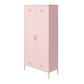 Cache Tall 2 Door Metal Locker Cabinet, Bashful Pink - Bashful