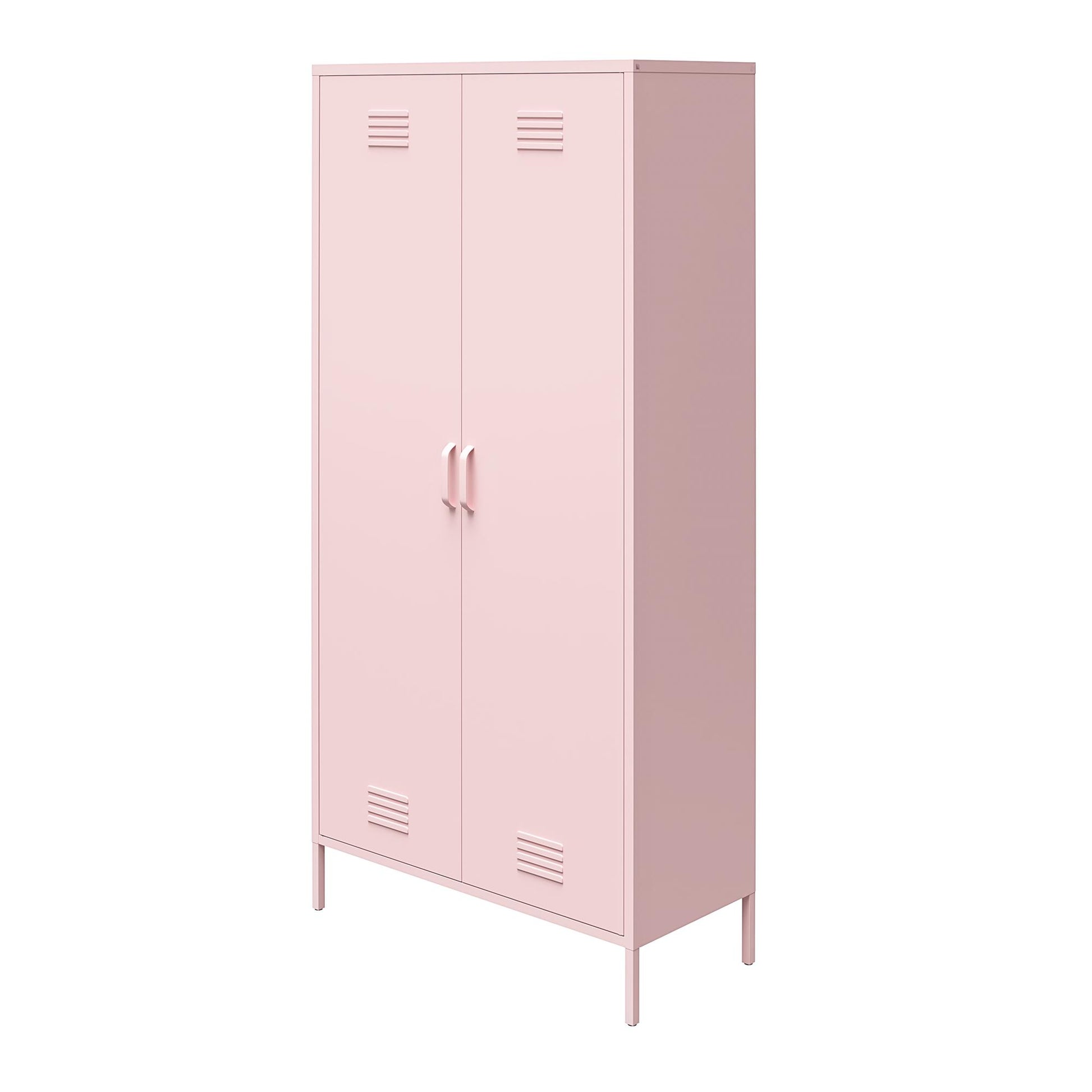 Cache Tall 2 Door Metal Locker Cabinet, Bashful Pink - Bashful