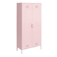 Cache Tall 2 Door Metal Locker Cabinet, Bashful Pink - Bashful