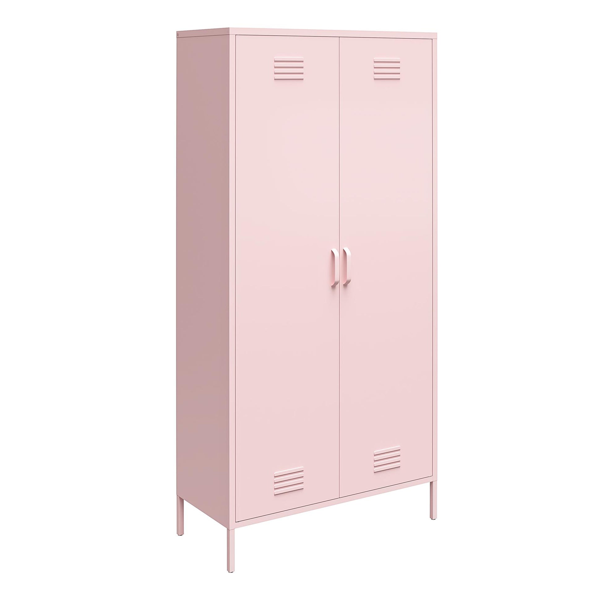 Cache Tall 2 Door Metal Locker Cabinet, Bashful Pink - Bashful