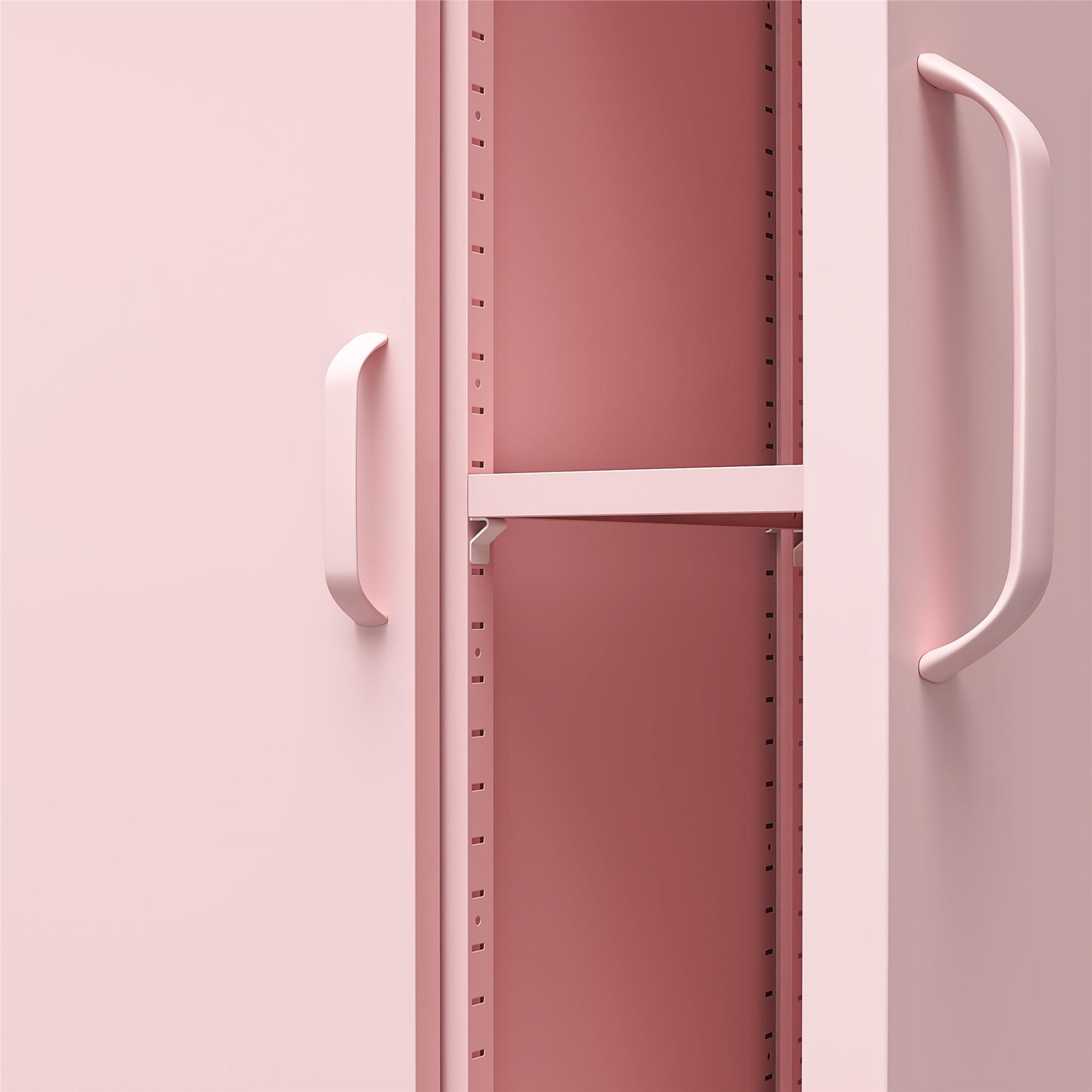 Cache Tall 2 Door Metal Locker Cabinet, Bashful Pink - Bashful