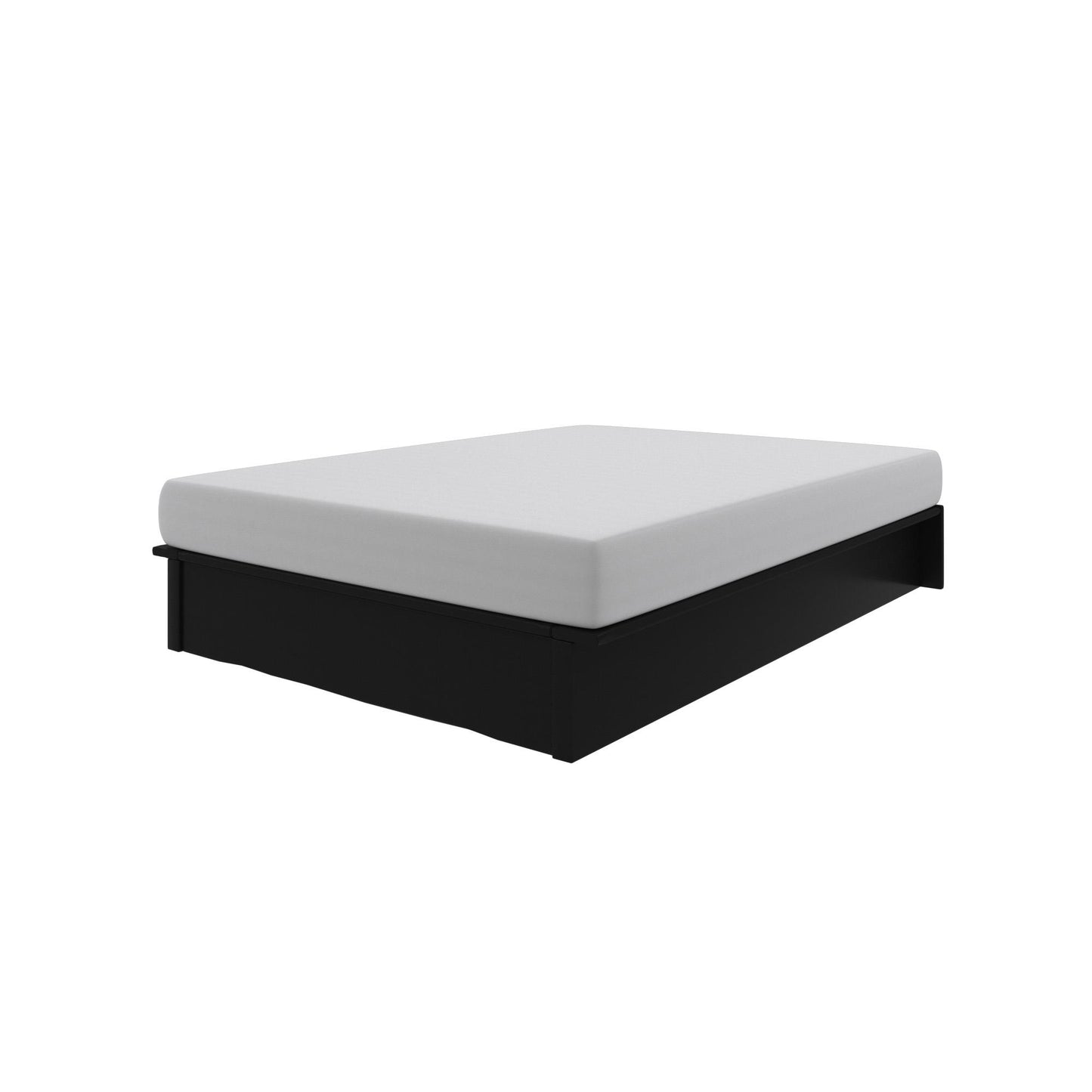 Maven Upholstered Bed with Modern Low Profile Design - Grey Linen - Queen