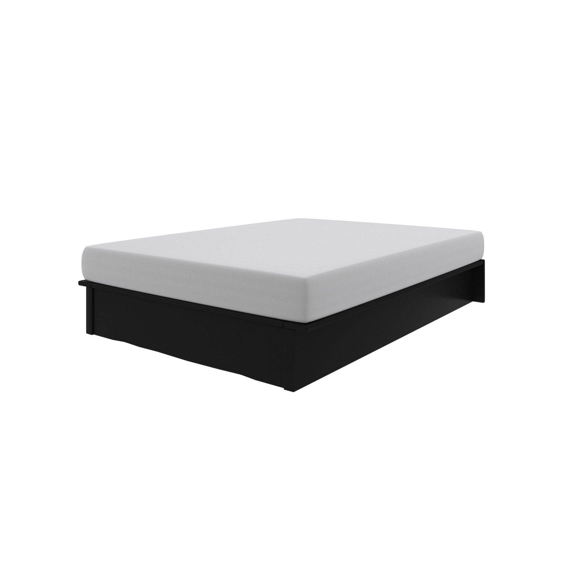 Maven Upholstered Bed with Modern Low Profile Design - Grey Linen - Queen