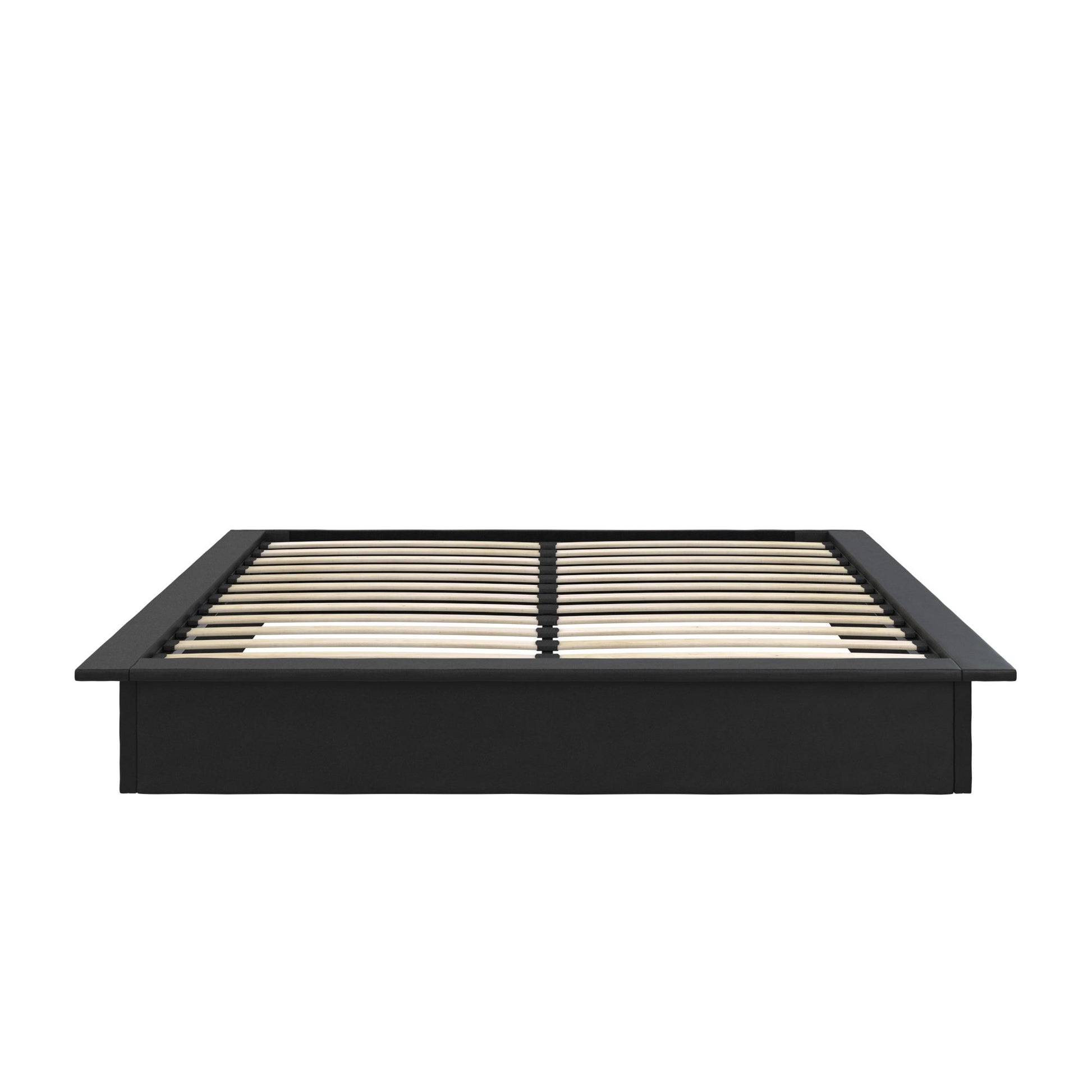 Alden Contemporary Upholstered Platform Bed with Slats - Black - King