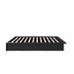 Alden Contemporary Upholstered Platform Bed with Slats - Black - King