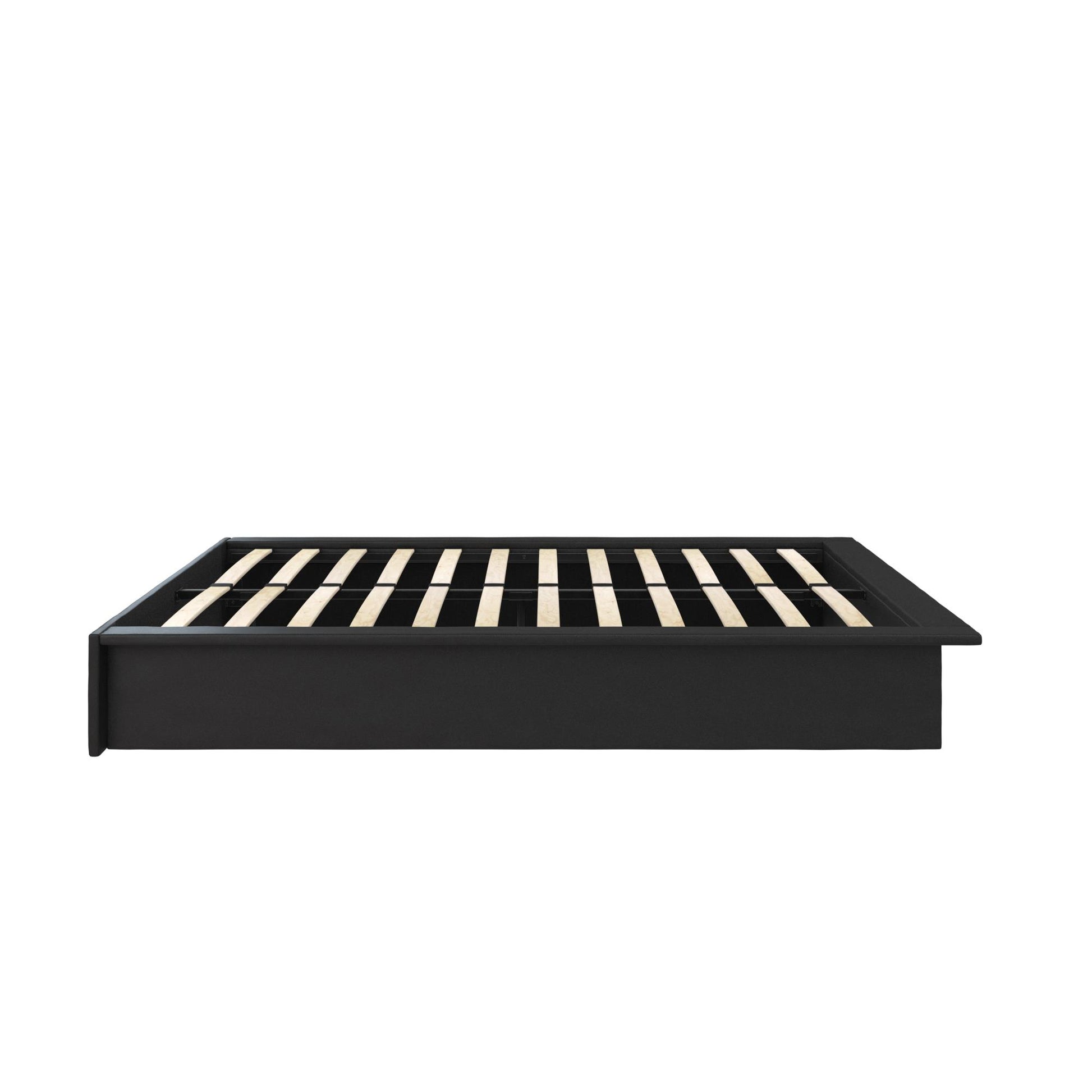 Alden Contemporary Upholstered Platform Bed with Slats - Black - King