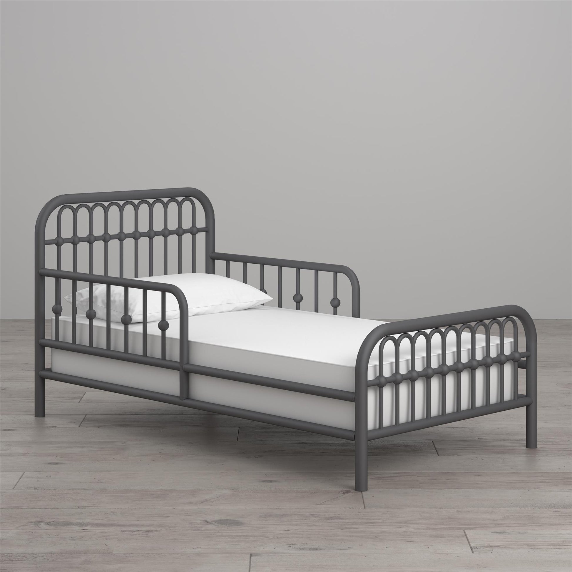 Monarch Hill Ivy Metal Toddler Bed with Classic Wrought-Iron Look - Graphite Grey