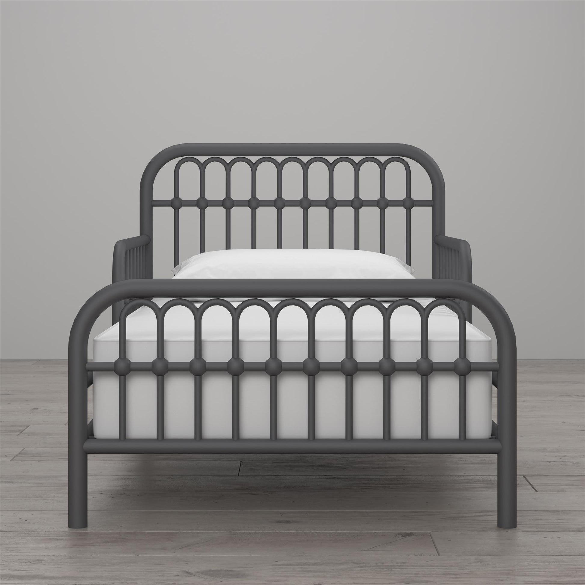 Monarch Hill Ivy Metal Toddler Bed with Classic Wrought-Iron Look - Graphite Grey