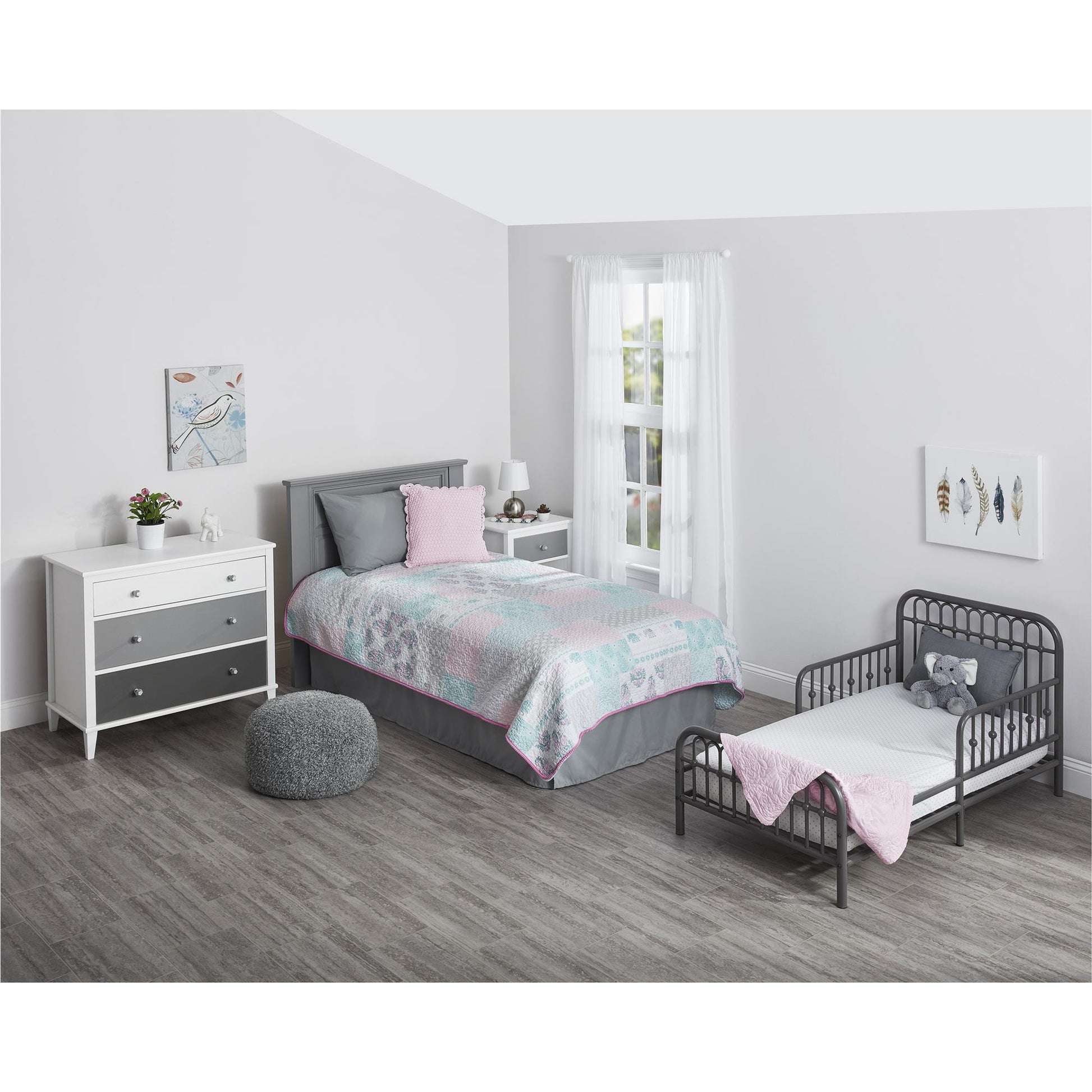 Monarch Hill Ivy Metal Toddler Bed with Classic Wrought-Iron Look - Graphite Grey