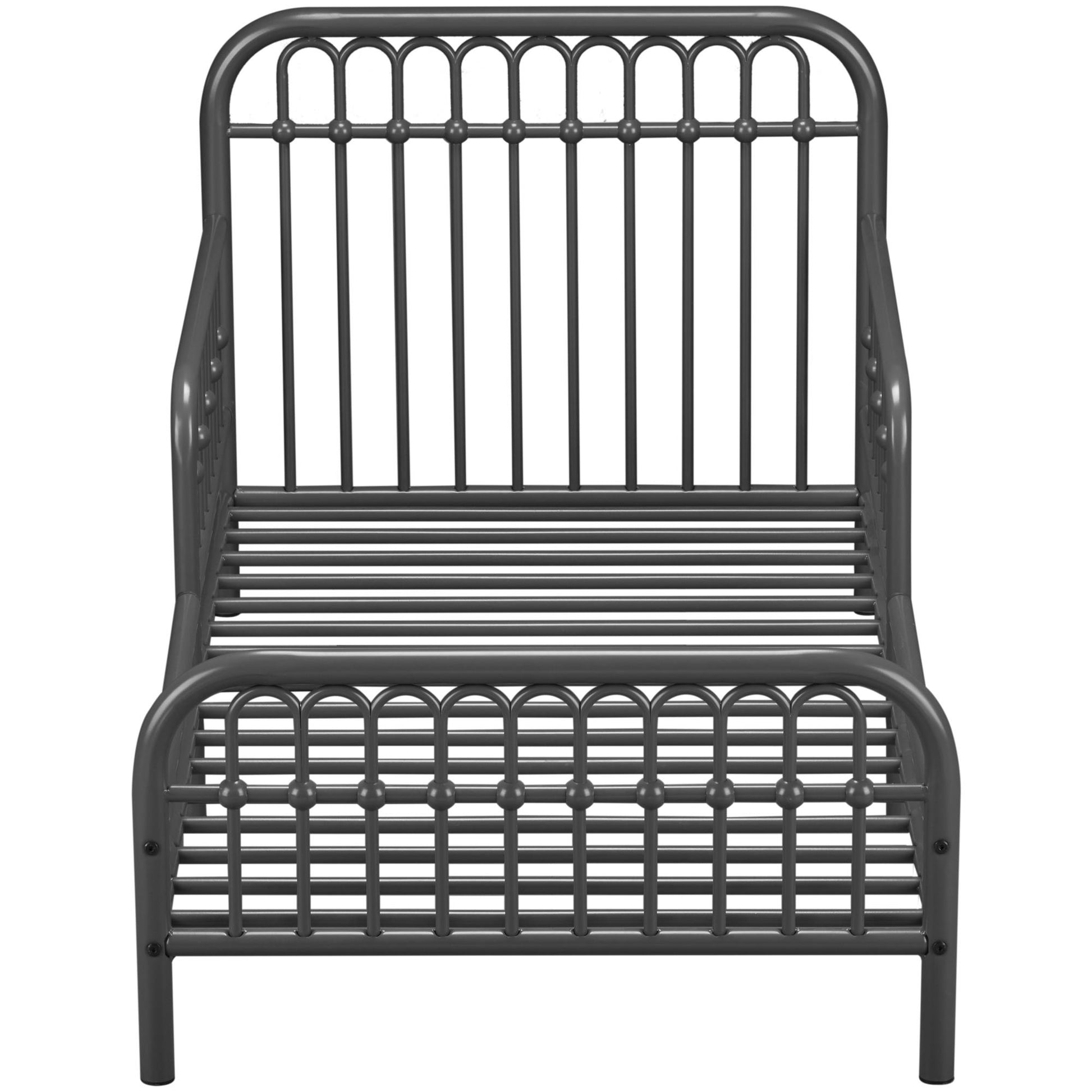 Monarch Hill Ivy Metal Toddler Bed with Classic Wrought-Iron Look - Graphite Grey