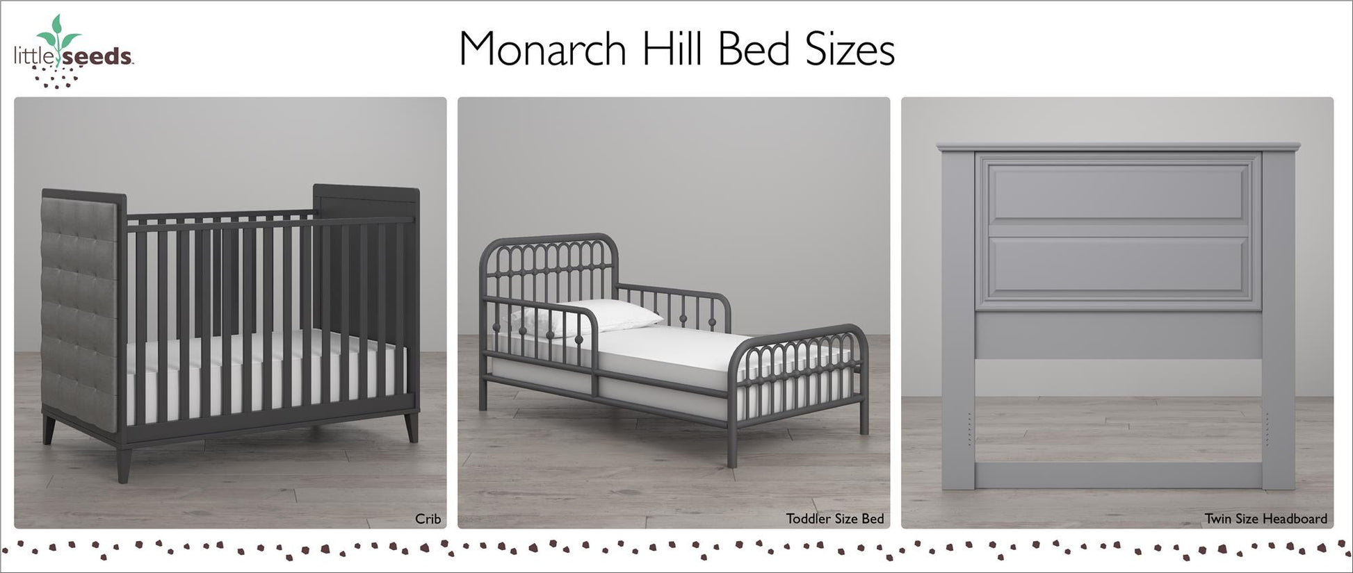 Monarch Hill Ivy Metal Toddler Bed with Classic Wrought-Iron Look - Graphite Grey