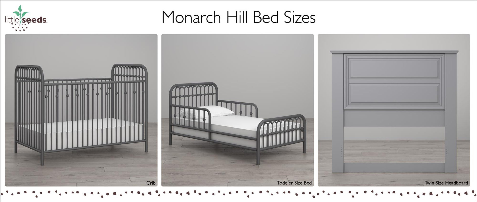 Monarch Hill Ivy Metal Toddler Bed with Classic Wrought-Iron Look - Graphite Grey